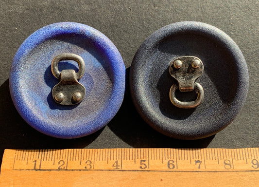 BIG 4.4cm Vintage Deep Blue or Dark Blue Lucite Button