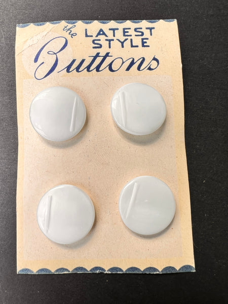 Elegant 1940s True White Glass Buttons - 9mm, 1cm, 1.3cm & 2.2cm