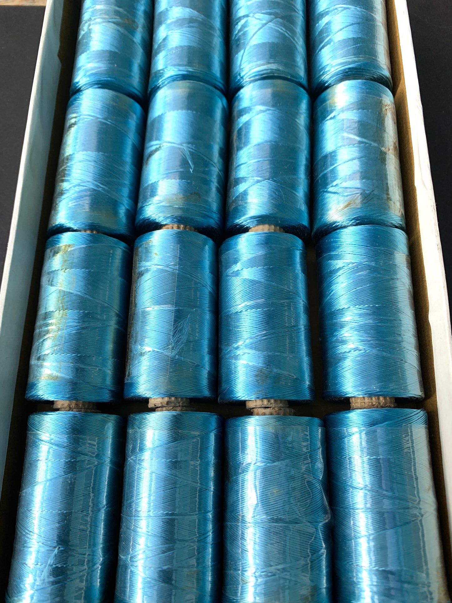 Vintage Shimmering Turquoise Saxe Blue Rayon Floss Embroidery Thread