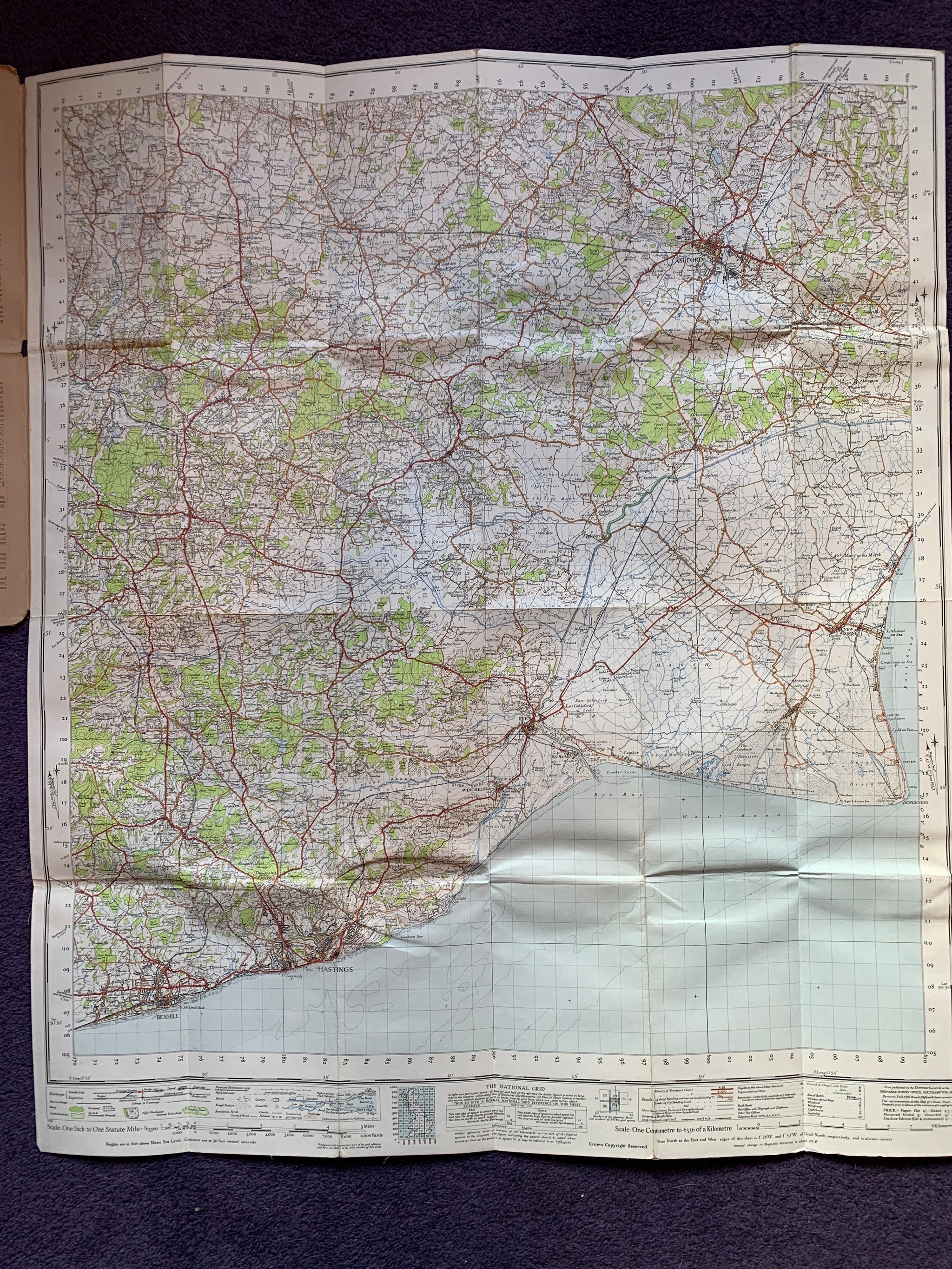 1940s ORDNANCE SURVEY Map of Hastings – The Swagmans Daughter