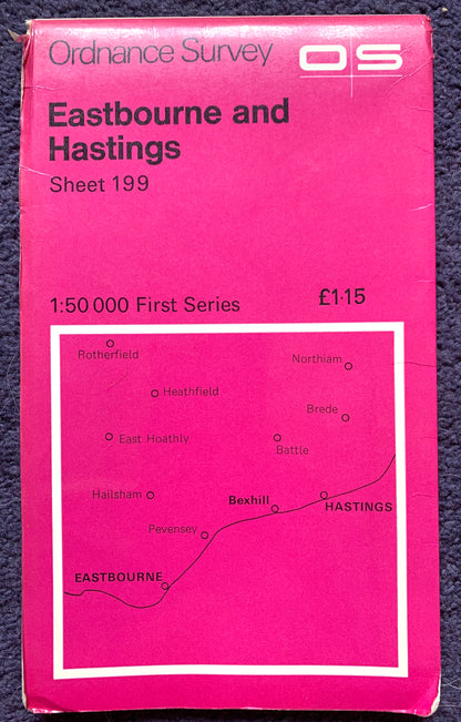 1980 ORDNANCE SURVEY Map of  Eastbourne and Hastings