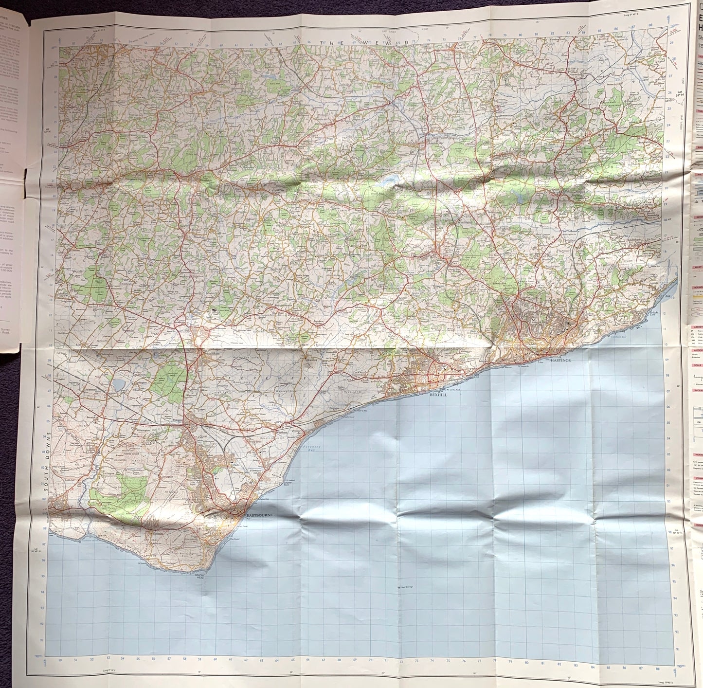 1980 ORDNANCE SURVEY Map of  Eastbourne and Hastings