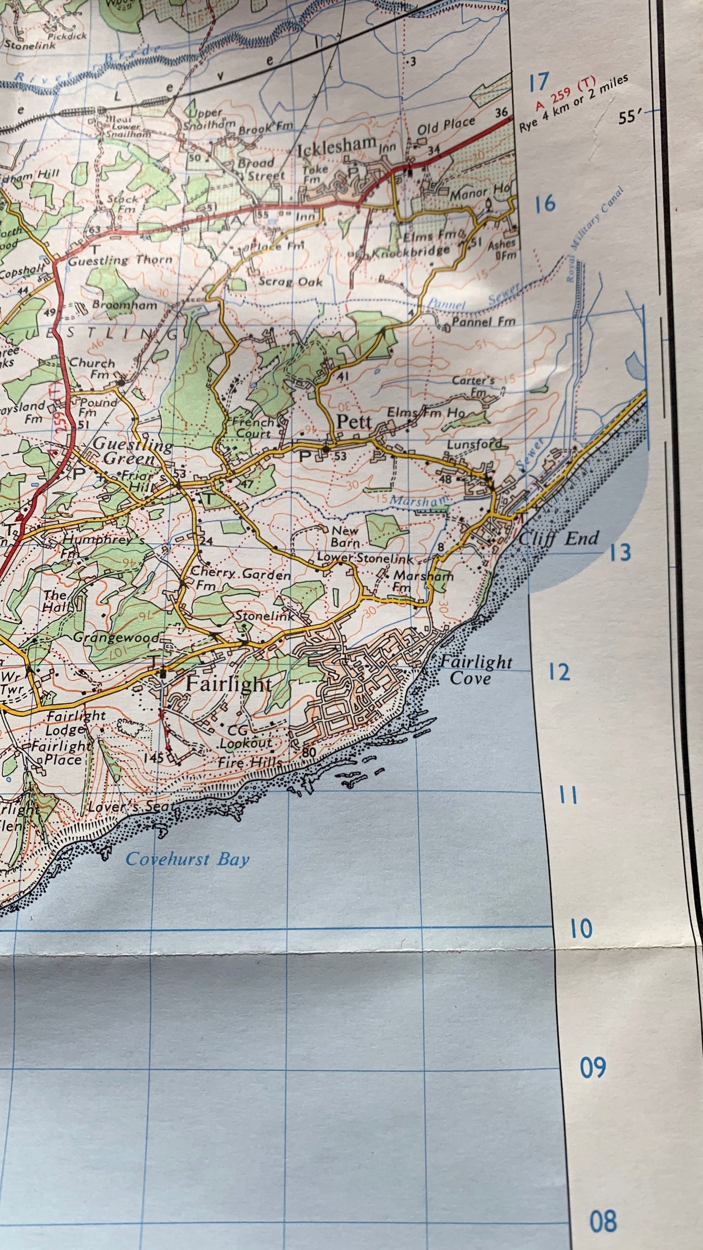 1980 ORDNANCE SURVEY Map of  Eastbourne and Hastings