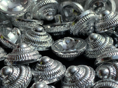1 gross (144) of 12mm Vintage Silver Cone Buttons