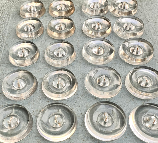 24 x 2cm or 36 x 1.5cm Clear Chunky Vintage  Buttons