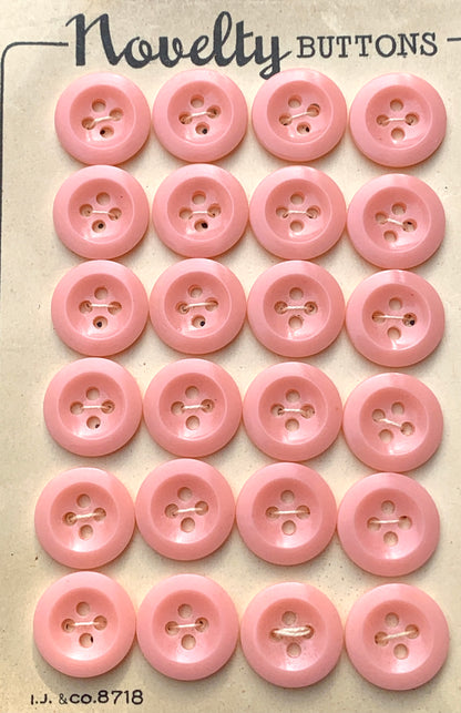 24 Vintage 1940s Baby Pink 1.3cm or 1cm Buttons