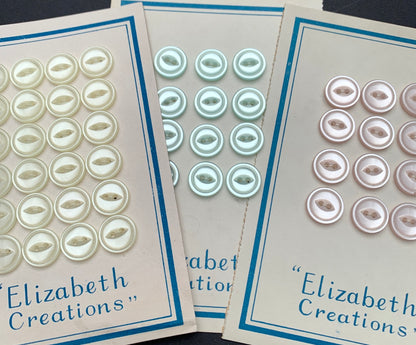 Lovely 1cm Pastel Vintage Lucite Buttons - Choice of Colours