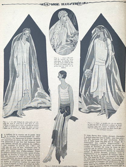 Wedding Dresses in Feb 1929 French Fashion Paper La Mode Illustree