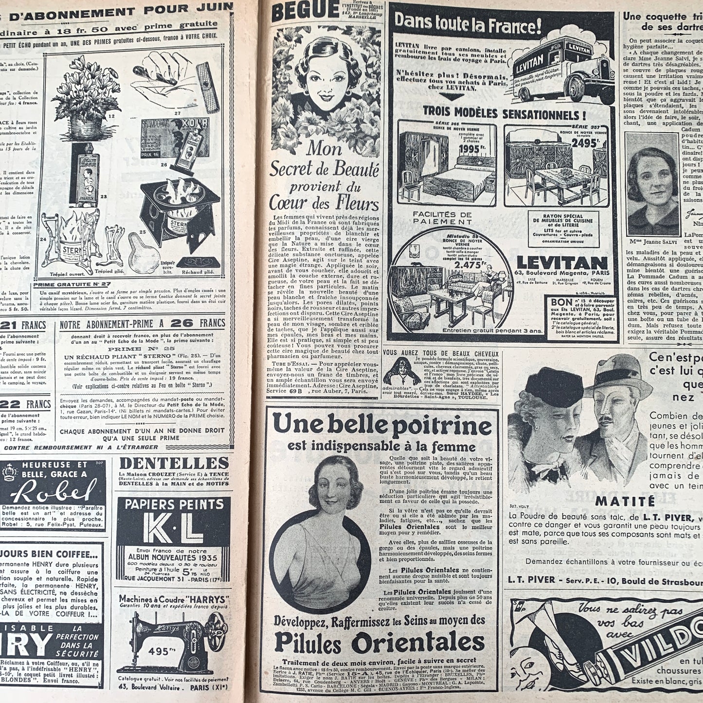 Summer Elegance on Front Cover of the 2nd June 1935 French Fashion Paper Le Petit Echo de la Mode