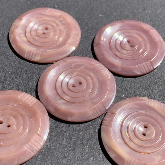 5 Dusky Light  Pink Vintage 1940s  2.8cm Buttons