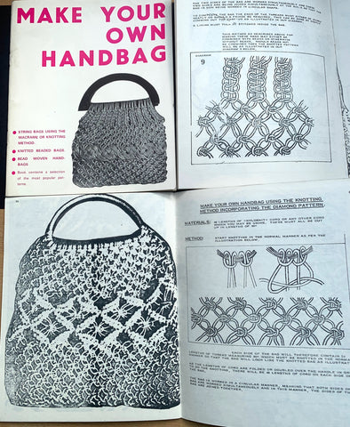 1968 MAKE YOUR OWN HANDBAG -Macrame, Knit, Bead, Weave Knot..Who Knew ?!