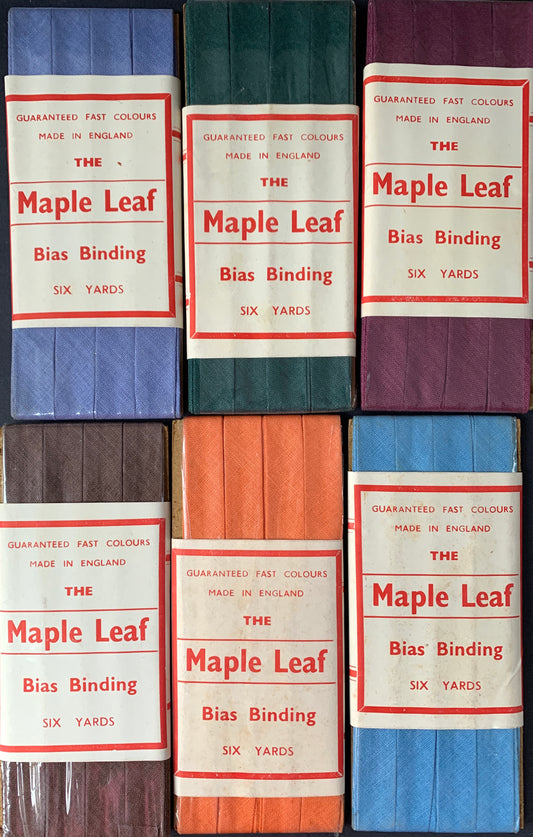 6yds Vintage Bias Binding Fold Tape Made in England - Choice of Colours