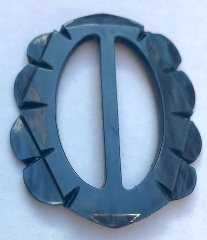 Complicated but Confident Petrol Blue 5.5cm French Casein Belt Buckle