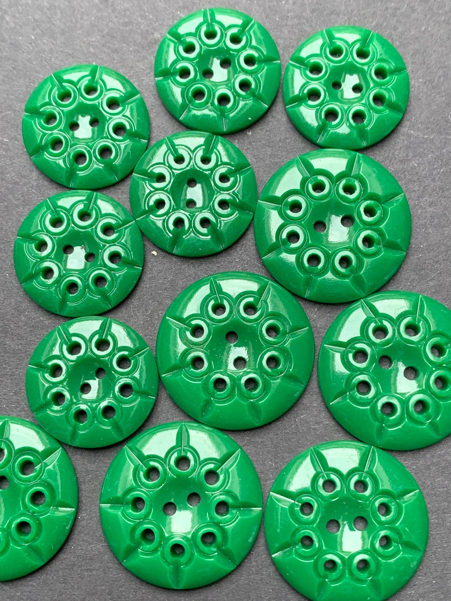 Shiny Dark Jade Green 2cm or 1.7cm Vintage Buttons