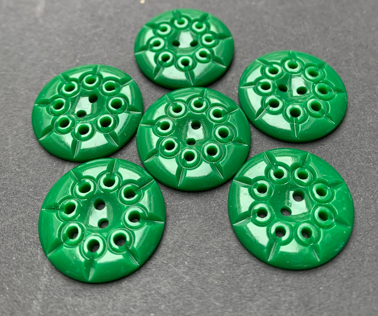 Shiny Dark Jade Green 2cm or 1.7cm Vintage Buttons