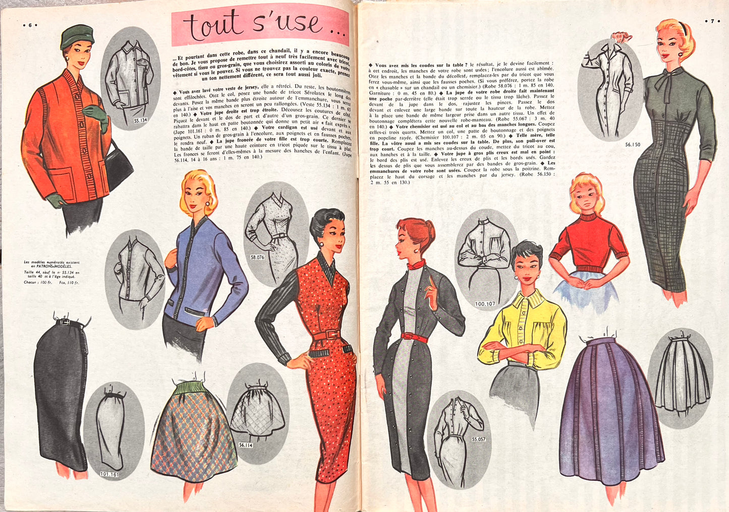 January 1957 Fashions in French Women's Magazine Le Petit Echo de la Mode
