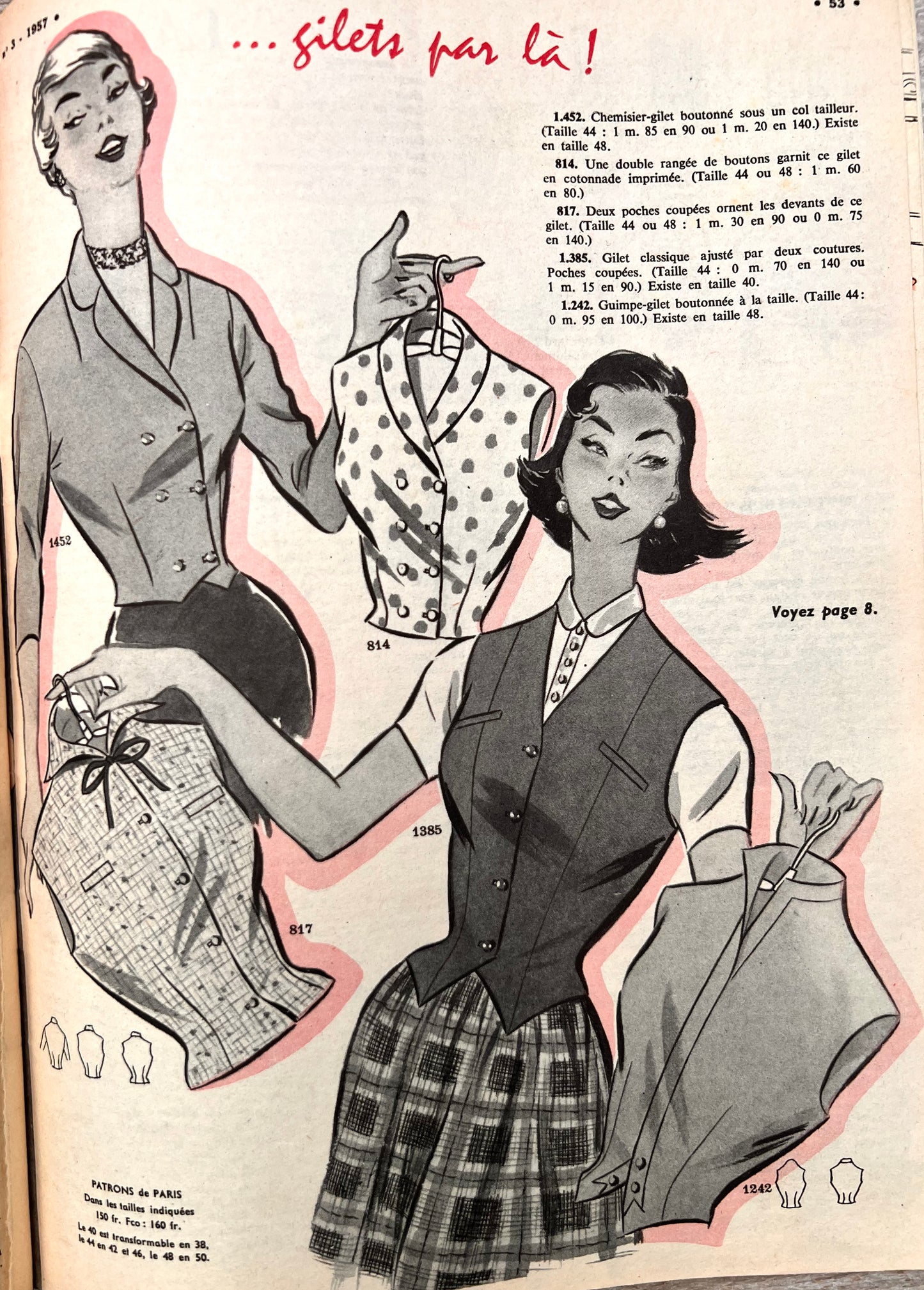 January 1957 Fashions in French Women's Magazine Le Petit Echo de la Mode