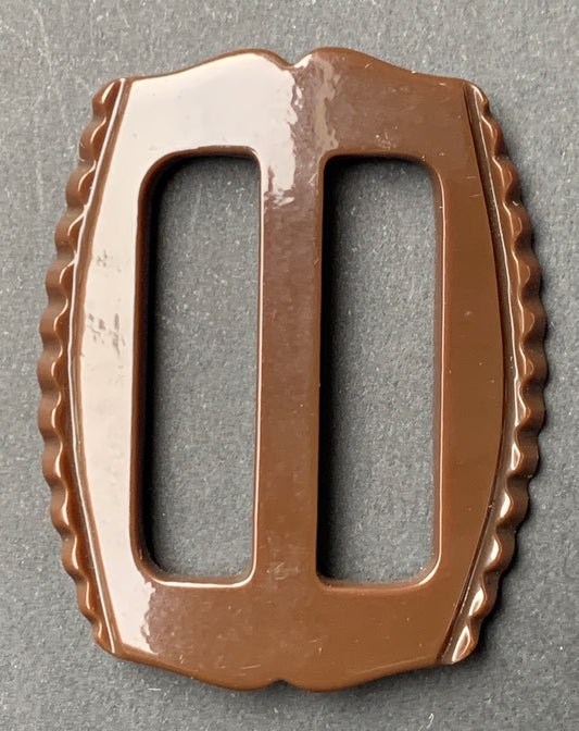 1940s Chocolate Brown 4.5cm Buckle...with Fluted Edges