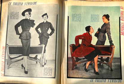 Winter Elegance in January 1951 French Women's Paper Marie France