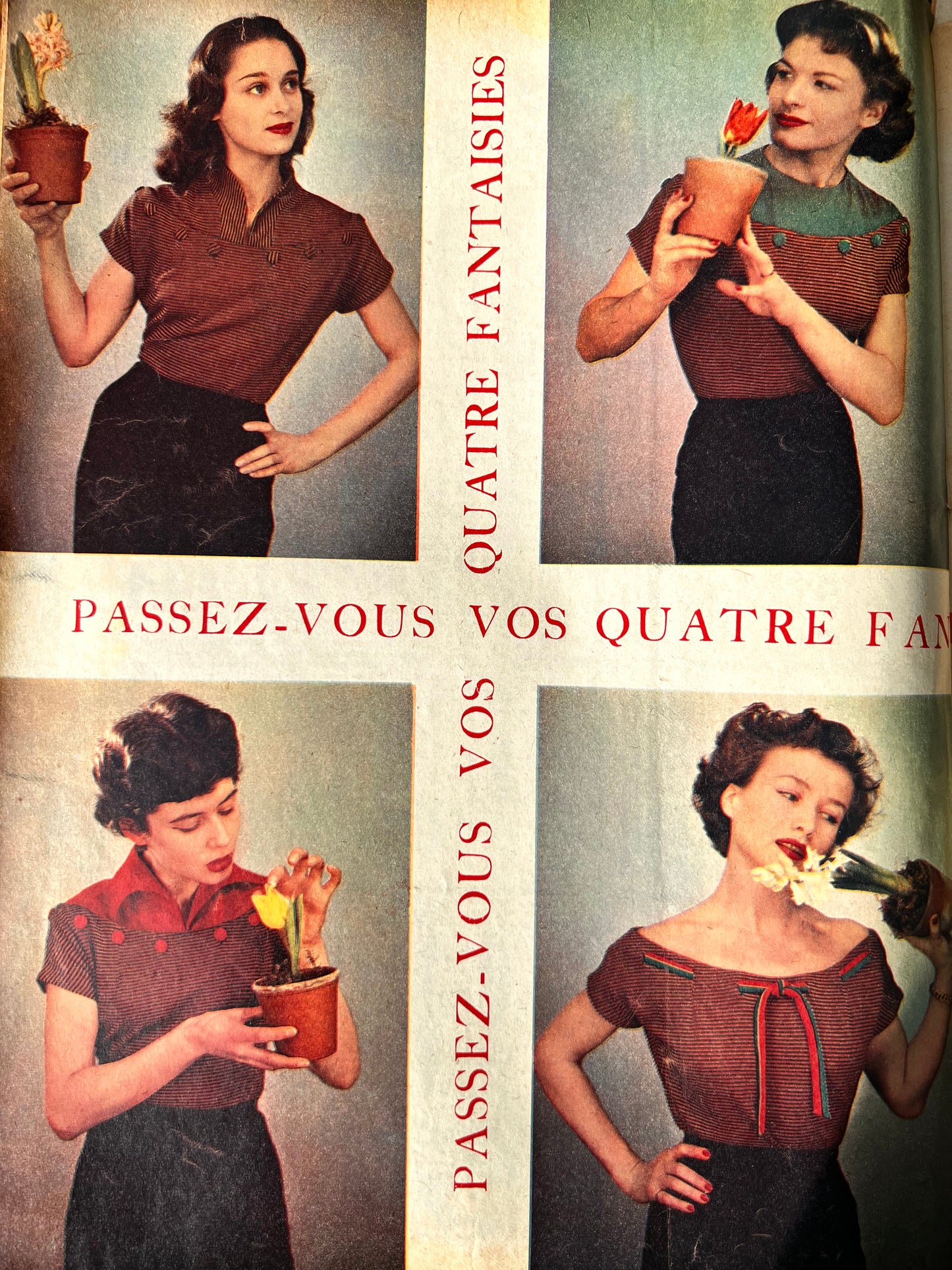 Winter Elegance in January 1951 French Women's Paper Marie France