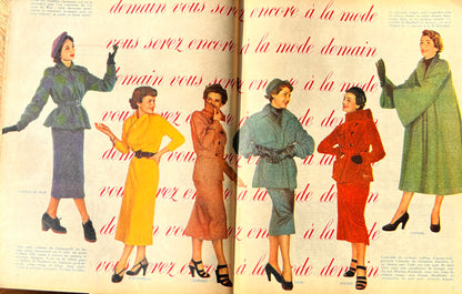 Ice Skaters on Cover of January 1950 French Women's Paper Marie France
