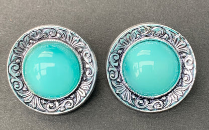 Charming Vintage Clip On Glowing Lucite Earrings