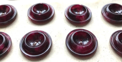 24 Marbled Blackcurrant Coloured Italian Buttons- 2.2cm or 1.8cm