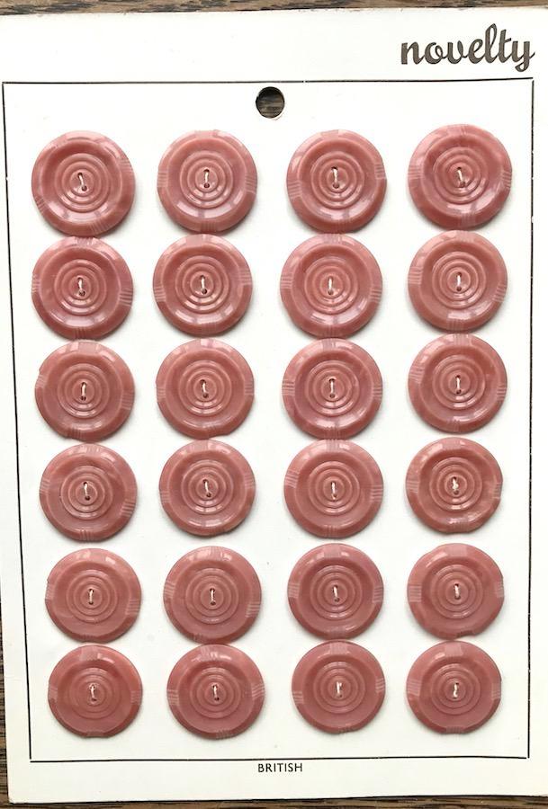 Dusky Venetian Pink Vintage 2.2cm or 1.8cm Buttons - BRITISH