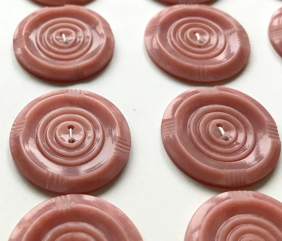 Dusky Venetian Pink Vintage 2.2cm or 1.8cm Buttons - BRITISH