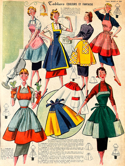 Embroidery  Pattern in October 1956 French Magazine Votre Mode