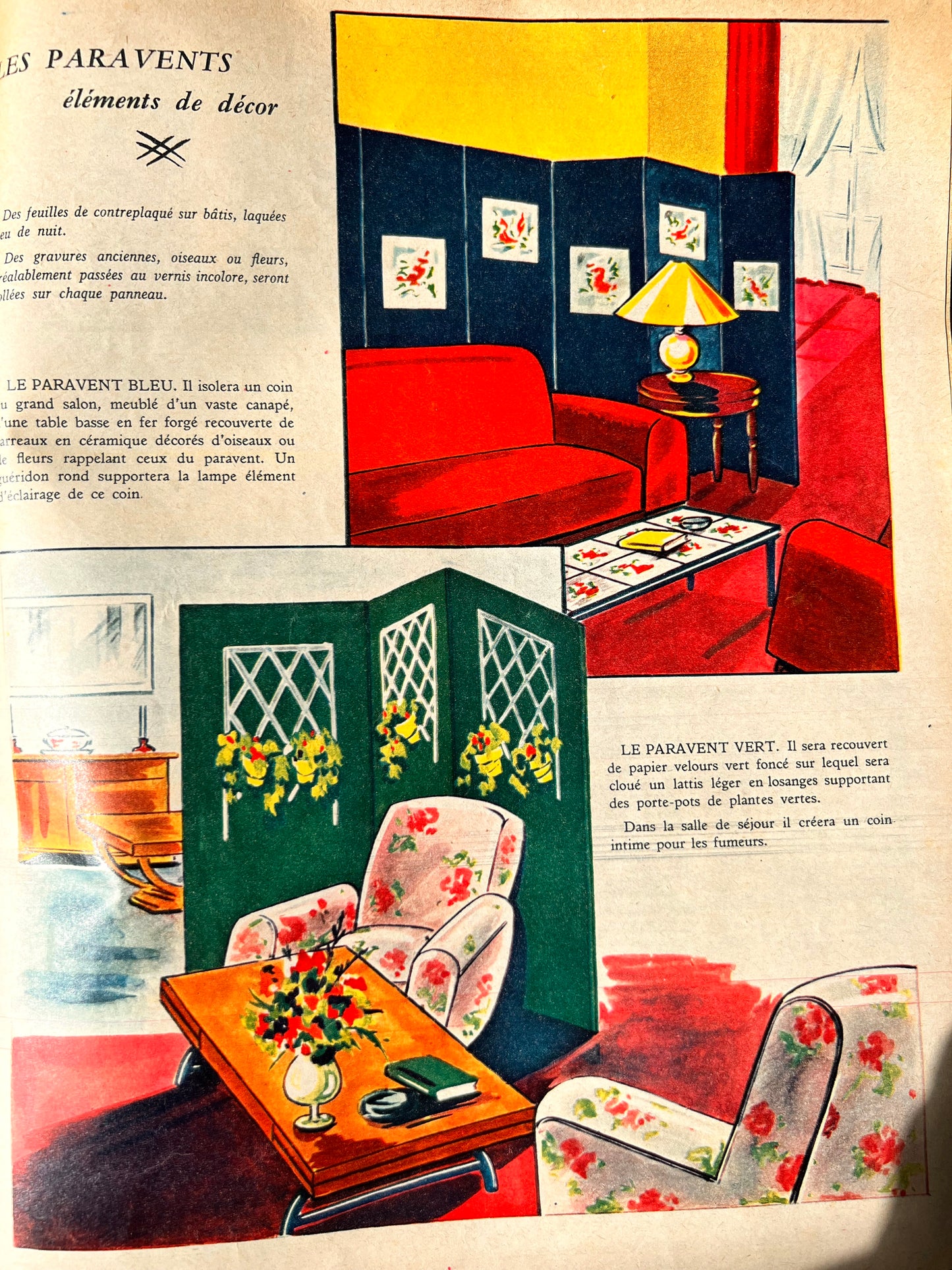 Embroidery  Pattern in October 1956 French Magazine Votre Mode