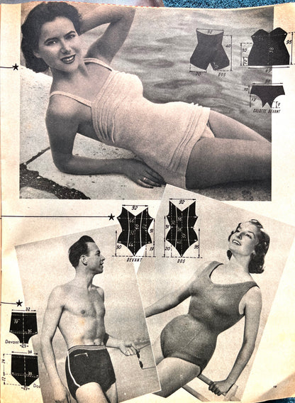 Summer Dress Pattern in June 1951 French Women's Magazine Marie France