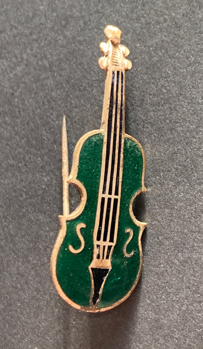 Most Appealing 1930s Enamel Violin Brooch