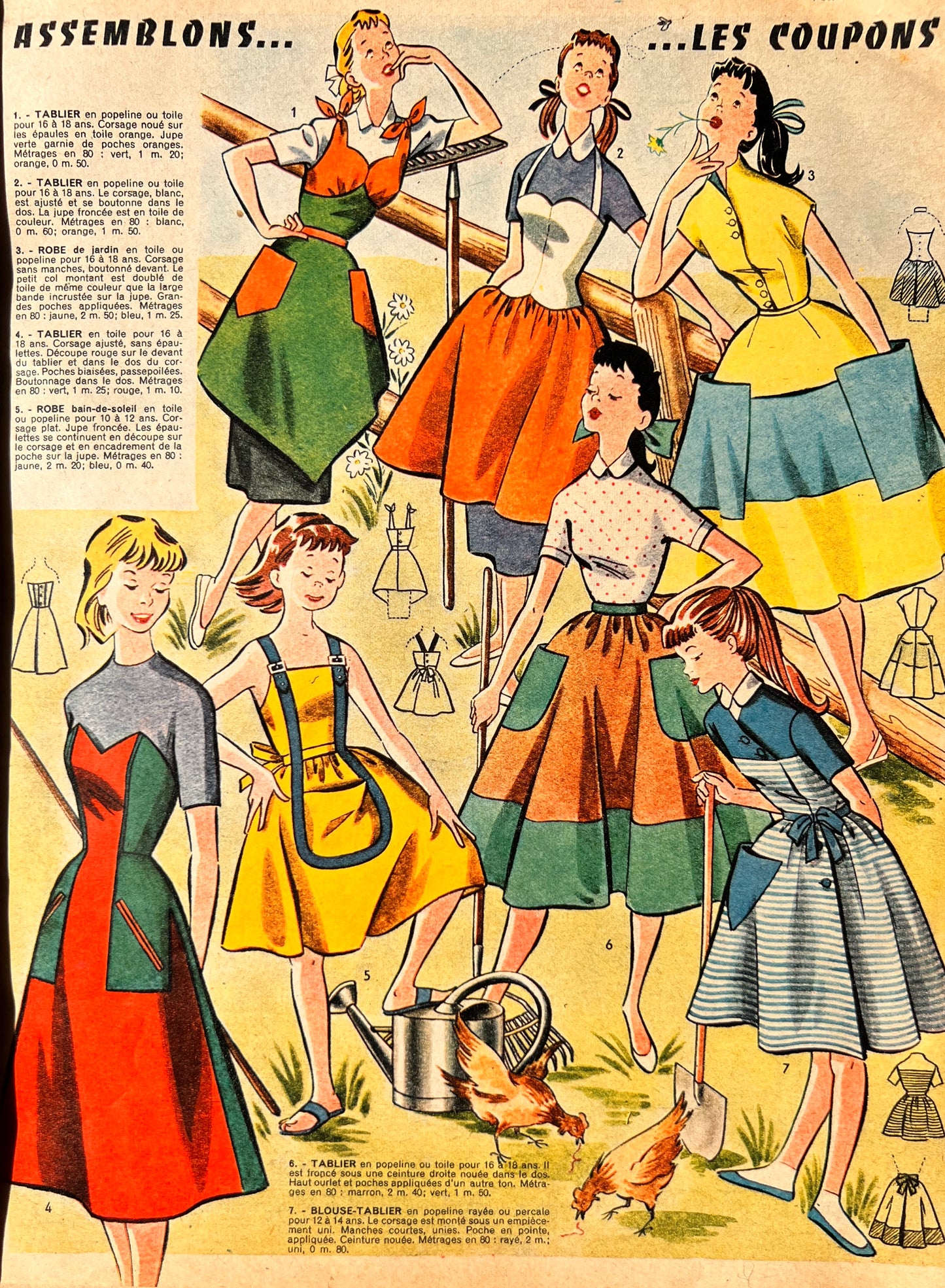 14th June 1956 French Magazine Votre Mode incl. Blouse Patterns