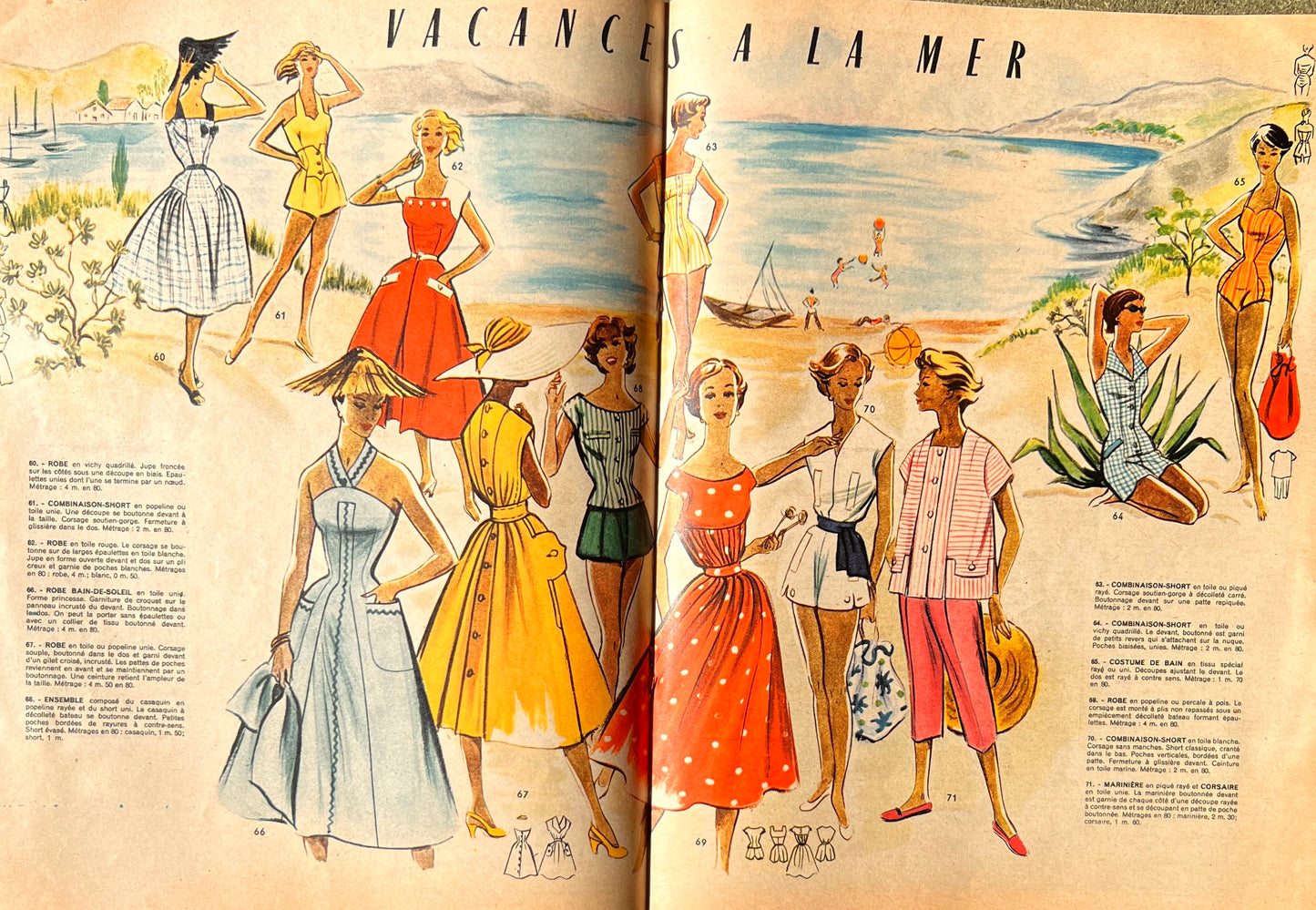 14th June 1956 French Magazine Votre Mode incl. Blouse Patterns