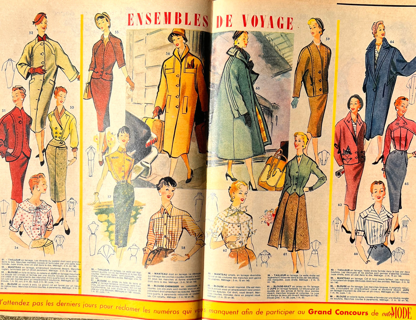 May 1955 French Magazine Votre Mode incl. Front Cover Dress Pattern