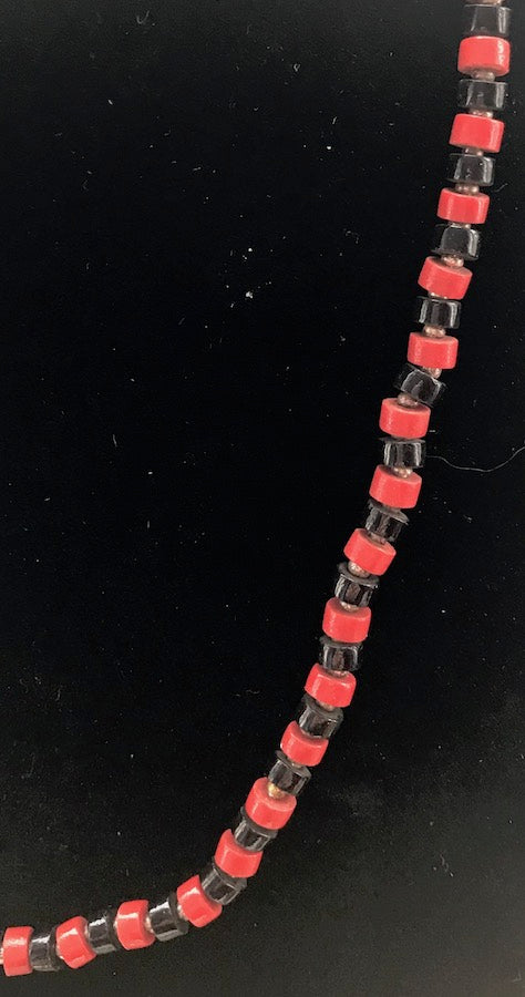Red and Black Vintage Beatnik Necklace
