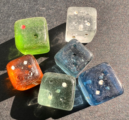 Glowing Vintage 1950s Glass 1cm Dice