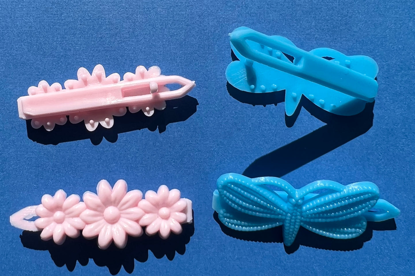 2 Pairs of 1970s Plastic 4cm Hair Grips - Made in Hong kong