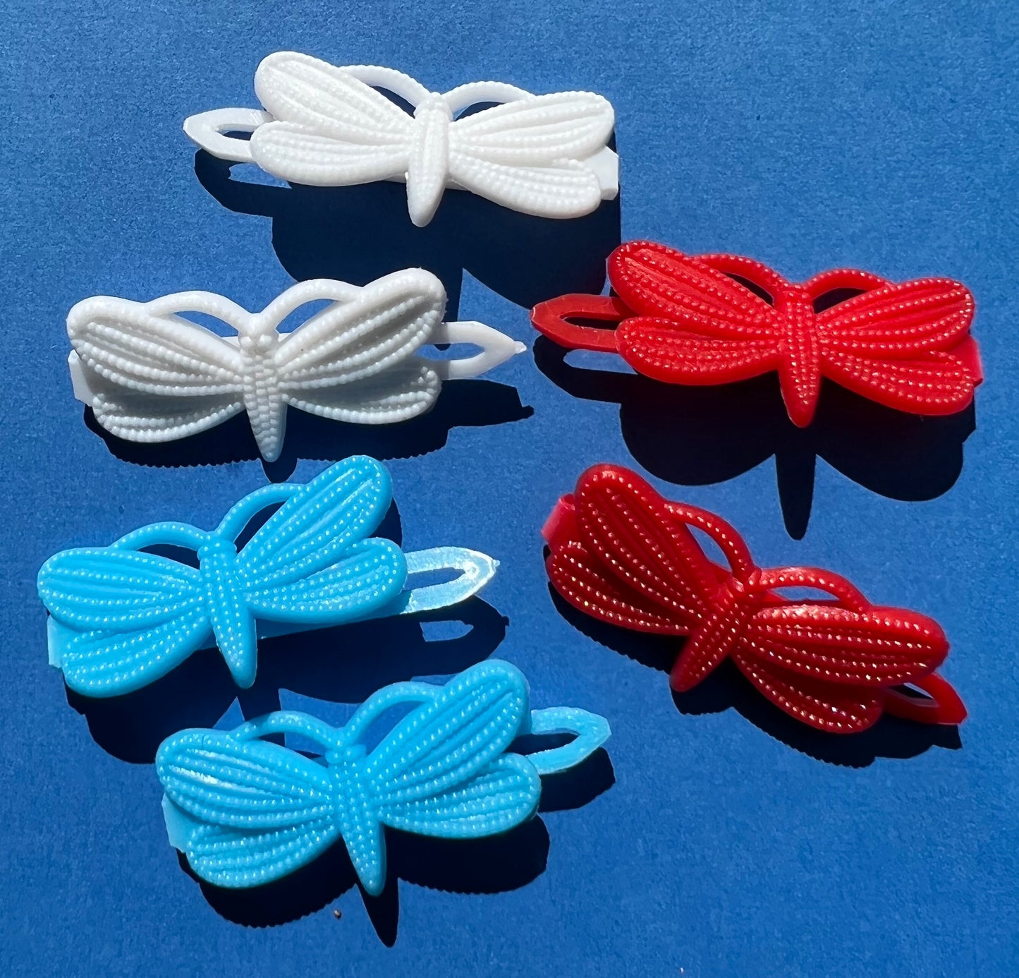 2 Pairs of 1970s Plastic 4cm Hair Grips - Made in Hong kong