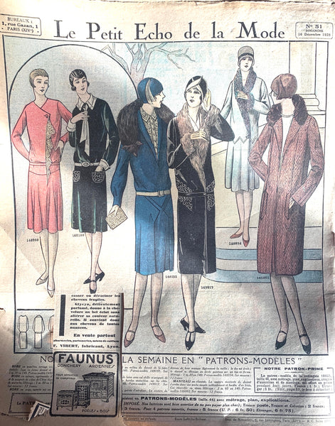 Looking in the Toy Shop Window in December 1928 French Womens Paper Le Petit Echo de la Mode