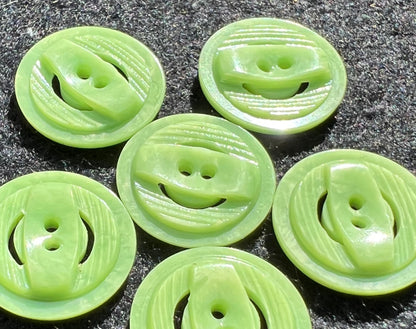 Very Deco Frosty Lime Green Vintage 1.8cm Buttons