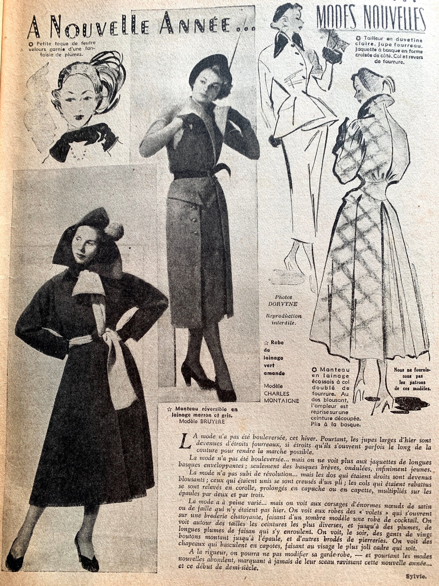 Christmas 1949 French Fashion Paper Le Petit Echo de la Mode