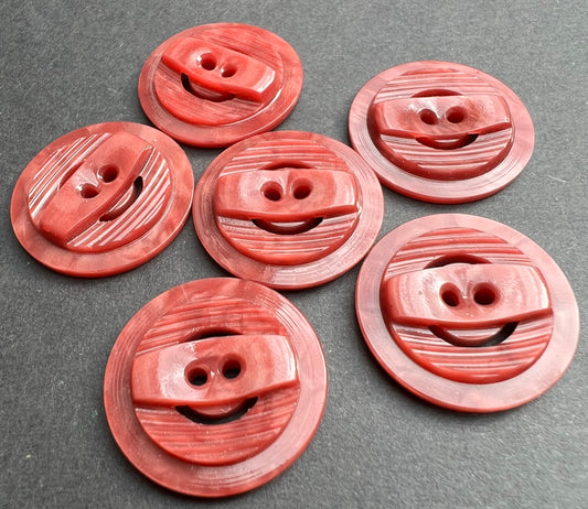 6 Deco Dark Persian Pink 2.2cm or 1.7cm Buttons