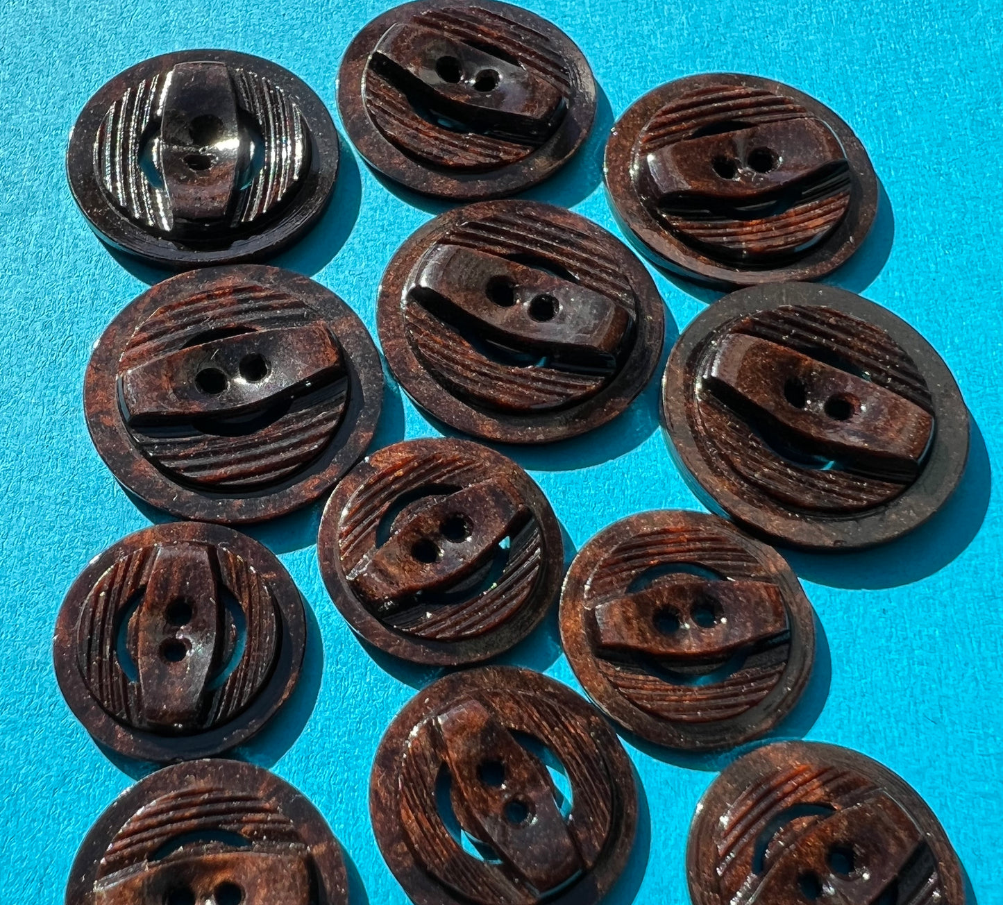 Very 1940s Rich Brown Vintage 1.8cm or 2.2cm Buttons - 6 or 24