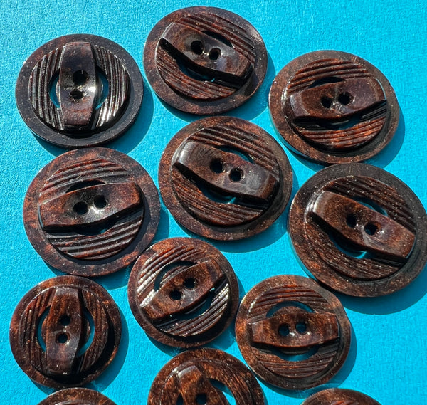 Very 1940s Rich Brown Vintage 1.8cm or 2.2cm Buttons - 6 or 24