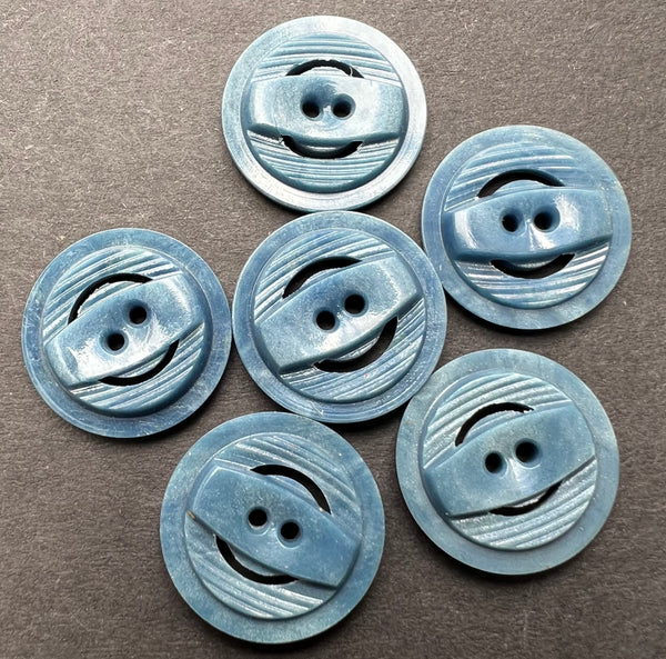 6 Berlin Blue 1940s 1.8cm Buttons