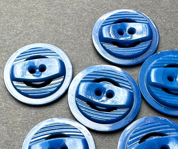 6 Oxford Blue 1940s 1.8cm Buttons