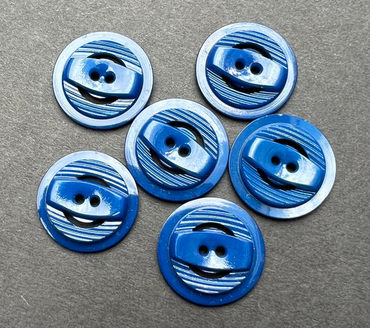 6 Oxford Blue 1940s 1.8cm Buttons