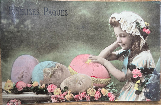 "Mine All Mine" on 1910 French Easter Postcard